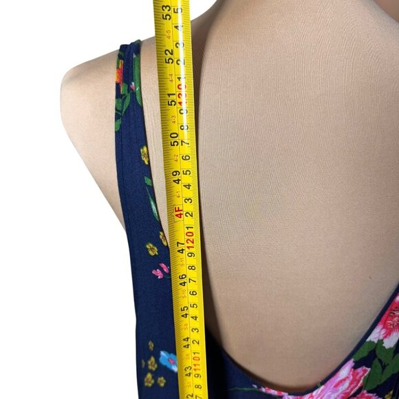 Free People Intimately Printed Floral Slip Dress Sz.M Midnight Blue Flowy Fairy - Picture 11 of 13